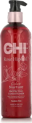 Zdjęcie produktu dla CHI Rose Hip Oil, Kobiety, Kolorowe włosy, Włosy suche, Ciemne włosy, Ochrona koloru, Nawilżający, Odżywiający, Świecący, 340 ml, Buteleczka z pompką, Olej z dzikiej róży