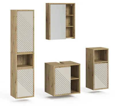 Image de Meubles bain Vicco Viola Chêne Artisan 4 pièces, Model 61299
