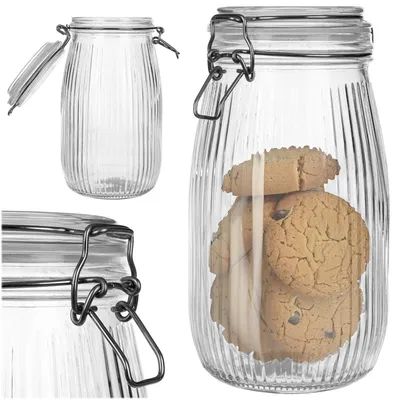 Productafbeelding van Voorraadpot - 1450 ml - Glas - Met beugelsluiting