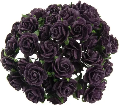 Produktbild von ROSEN Geöffnete 20 mm 50Stk Scrapbooking Maulbeerpapier Blumen Flowers, aubergine