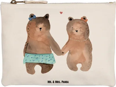 Produktbild von Mr. & Mrs. Panda kosmetiktäschchen Bär Freundin Grösse XL Große - Weiß - Geschenk, Schlampermäppchen, Waschtasche, Kulturbeutel, Federtasche, Kulturtasche, Teddy