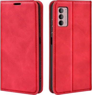 Produktbild von Mobigear Retro Slim  Motorola Moto G42 Hülle Klapphülle Geldbörse - Rot