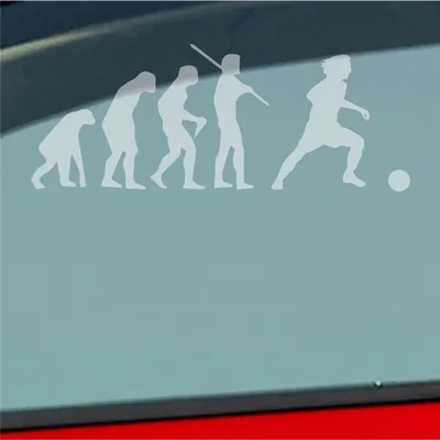 Produktbild von Auto Aufkleber Evolution Fußball Fussball Sport Soccer 15x6 cm Milchglas Sticker Heckscheibenaufkleber
