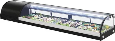 Immagine prodotto di Vetrina refrigerata per sushi Polar Series G, 180 cm – 80 litri, LED, frontale in vetro curvo