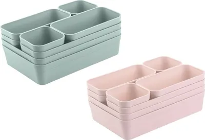 Produktbild von Gariella 2 x Schubladen Organizer 8-teilig Pastellgrün+Rosa