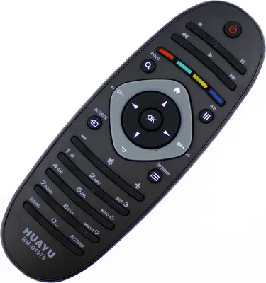 A remote control is shown against a white background.
