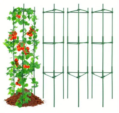 Produktbild von Tomatenstützen – 4 Stück. Extra stabile Metallpflanzstützen – 160 cm hoch