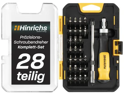 Image de Ensemble de tournevis de précision Hinrichs, 28 pièces, avec cliquet