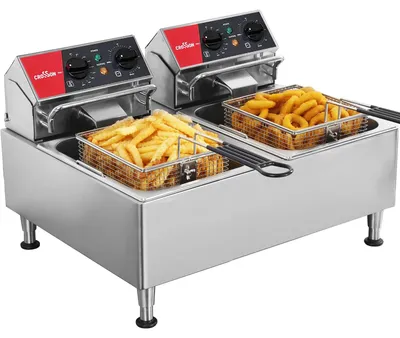 Imagen del producto de Freidora eléctrica de doble depósito – Capacidad de 12 litros de aceite – Potencia de 6000 vatios