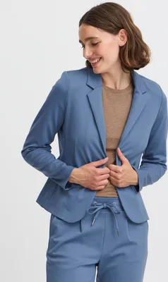 Produktbild von b.young BYRizetta Damen Blazer Jackenblazer Anzugsblazer mit Stretch Reverskragen 1-Knopf-Form Paspeltaschen Slim fit