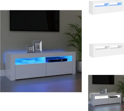Produktbild von vidaXL TV-Schrank mit LED-Leuchten Weiß 120x35x40 cm - TV-Möbel