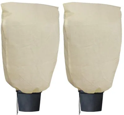 Image de Housse de protection pour plantes Unyqoos® 80 x 100 cm, lot de 2 – housse de protection hivernale de haute qualité en tissu non tissé de polypropylène de 80 g, avec fermeture éclair et cordon de serrage