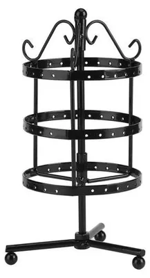 Produktbild von Ohrschmuckstandard - Ohrsteckerdrehkranz - Drehbare Ohrstecker für 72 Paar - 144 Löcher - Schwarz