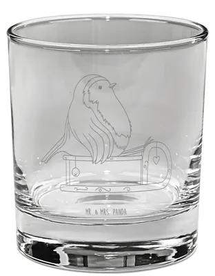 Produktbild von Mr. & Mrs. Panda Cocktailglas Rotkehlchen Schlitten - Transparent - Geschenk, Tumbler, Longdrinkglas, Weihnachten, Vogel, Trinkglas, Winter, Glas, für Gin