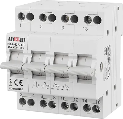 Produktbild von Wahlschalter-Umschalter 1-0-2 63A Reiheneinbau 4-polig