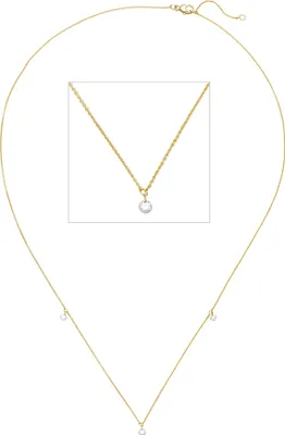 Produktbild von Collier Halskette 750 Gold Gelbgold 3 Diamanten Brillanten 45 cm