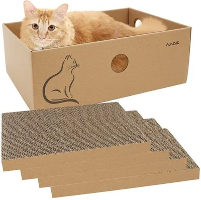 Produktbild von Krabplank für Katzen, doppelseitig, 37x27x13 cm, Wellpappe