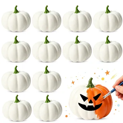Obrázok produktu pre Biela umelá tekvica na dekoráciu na Halloween