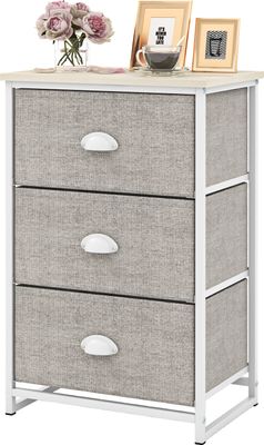 Komoda COSTWAY z 3 szufladami i blatem, komoda z tkaniny, komoda do przechowywania 45 x 30 x 73 cm