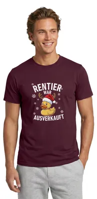 Produktbild von Spreadshirt Rentier War t Weihnachtsente Männer T-Shirt, XXL, Ziegelrot