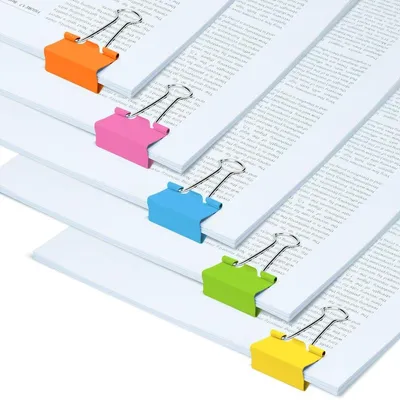 Produktbild von Foldback-Klammern 41mm farbig sortiert VE=10 Stück.