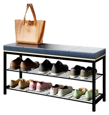 Produktbild von Schuhregal mit Sitzbank im Industrie-Stil
