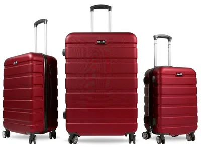 Produktbild von Aga Travel Kofferset, Reisekofferset MR4650 Rot, Hartschalenkoffer, Doppeltragegriff mit Zahlenschloss, Trolley Reisekoffer 3tgl 4 Rollen Reisekoffer