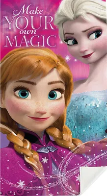 Produktbild von Disney Frozen Kinder Handtuch Badehandtuch Strandtuch mit Anna & Elsa, 70x140 cm, pink