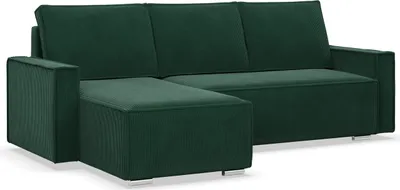 Produktbild von NOTO - Ecksofa mit Schlaffunktion, Bettkastem, Komfort und Still, dunkelgrün