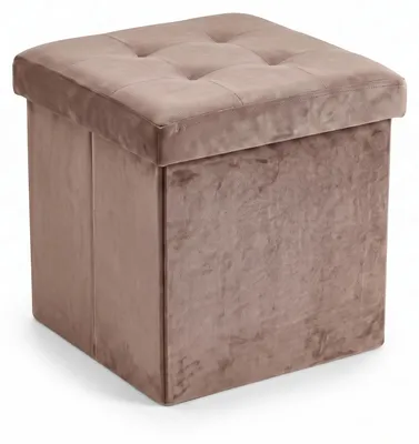 Produktbild von Samt-Pouf mit Stauraum, faltbar, 38 x 38 x 38 cm