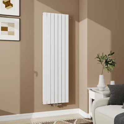 Produktbild von Acezanble Paneelheizkörper Design Flach Heizkörper Vertikal 1800x526 mm 1927W Doppellagig Weiß Mittelanschluss Badheizkörper