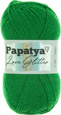 100g Strickgarn Papatya Love Glitter Wolle Häkelgarn Glitzerwolle Farbwahl gruen