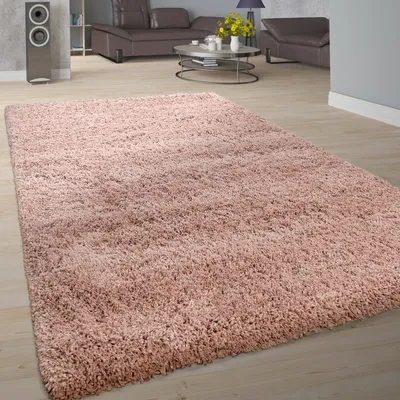 Produktbild von Teppich Wohnzimmer Soft Shaggy Hochflor Modern Flauschig Einfarbig In Rosa Grösse 240x340 cm