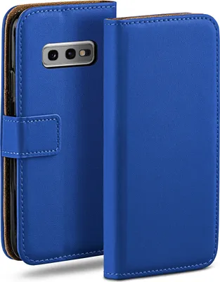 Produktbild von moex® Book Case kompatibel mit Samsung Galaxy S10e - Hülle 360 Grad klappbar, Blau