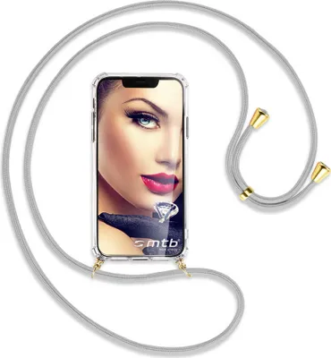 Produktbild von Handykette Backcover-Schutzhülle mit Band (Metall goldfarben) für Xiaomi Xiaomi Redmi Note 14 Pro 4G - silbergrau