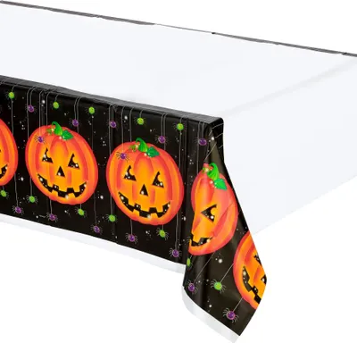 Image de Nappe Halloween avec motifs de citrouille 137 x 243 cm Décoration de table