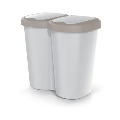 Obrázok produktu pre Odpadkový kôš Compacta B Duo hnedý/ashmere objem 40 l jedna priehradka dve veka montáž na stenu NDBS40-WG5C_427C