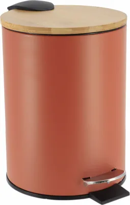 Produktbild von Tendance Badezimmereimer/Abfalleimer Bamboo vibe - soft close - terracotta - 3 Liter - Metall