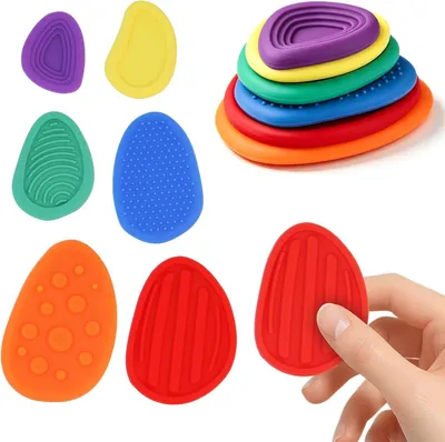 Productafbeelding van Sensory fidget stenen met textuur voor stress en angstverlichting - Set van 6
