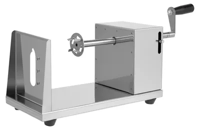 Produktbild von Kartoffel Spiralschneider - Manueller Pommes Frites Schneider - Edelstahl 430 - 3 Klingen - Schnittstärke 2,5–3 mm - Für Haushalt Und Gastronomie - Silber