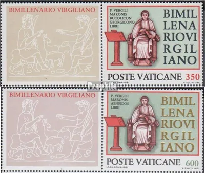 Produktbild von Briefmarken Vatikanstadt 1981 Mi 783Zf-784Zf mit Zierfeld (kompl.Ausg.) gestempelt Vergil