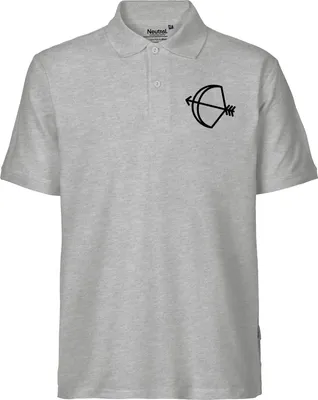 Produktbild von Huuraa Herren Polo Shirt Schütze Sternzeichen Symbol L Sport Grey Bio Baumwolle Fairtrade Poloshirt Geschenkidee