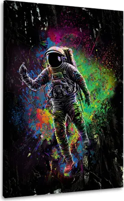 Produktbild von Wandbild Leinwandbild  Kunstdruck XXL Wanddeko Astronaut im Weltraum: 100x150x4cm