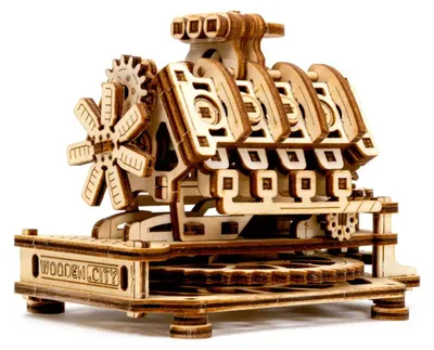 Produktbild von Wooden.City V8 Motor 3D Holzmodell Mechanisches Wunder
