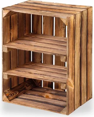 Produktbild von Nové debny na ovocie so stredovou doskou Drevené debny Debny na víno Debny na jablká Policová komoda Flambované 50x40x30cm
