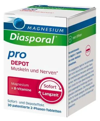 Immagine prodotto di Magnesio-Diasporal Pro Depot Compresse per muscoli e nervi, 30 compresse