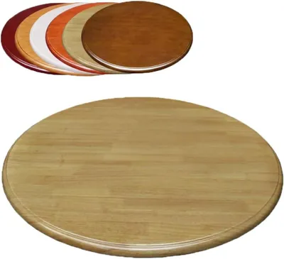 Produktbild von Drehbarer Drehteller aus Naturholz für den Esstisch – runde Servierplatte mit 71,1 cm/91,4 cm/101,6 cm, rundem Mittelstück und Massivholz