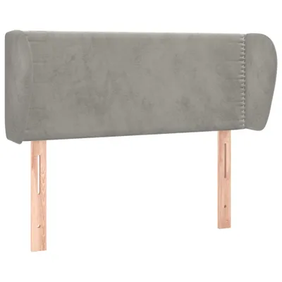 Image de vidaXL Tête de lit avec oreilles gris clair 93x23x78/88 cm velours