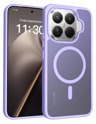 Produktbild von Magnetisch Hülle für Xiaomi 15T Pro, Kompatibel mit MagSafe, Transluzente Matt Rückseite Stoßfeste Handyhülle Lila