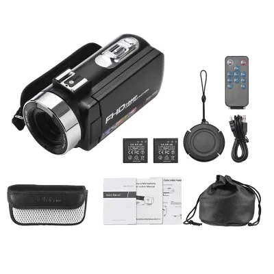 Produktbild von kamera DV 1080P, 30 MP, 18x digitální zoom, 3,0palcová obrazovka IPS, videokamera Ultra HD s dálkovým ovládáním a 2 bateriemi